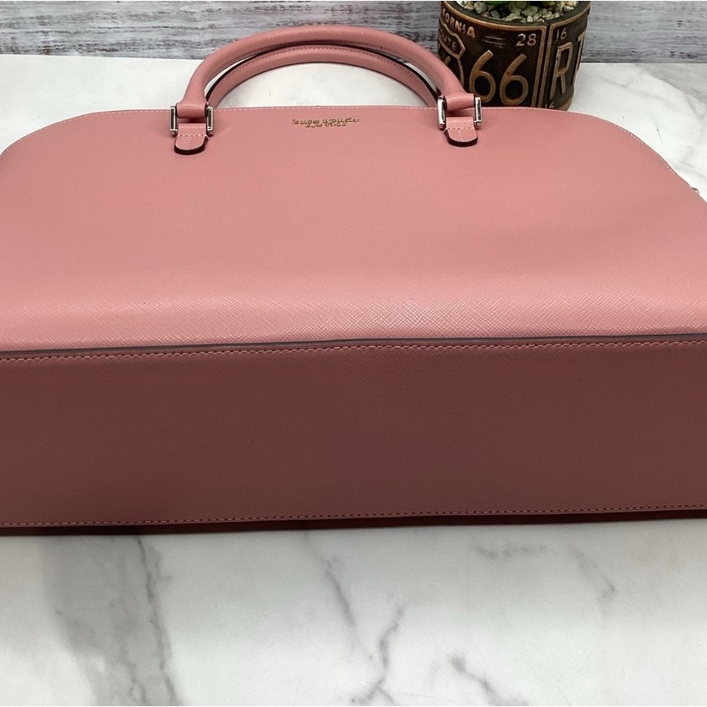KATE SPADE PINK SPENCER UNIVERSAL 15” LAPTOP BAG PURSE CARRIER LEATHER STRAP GUC